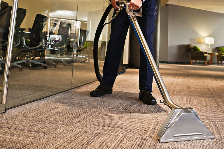 Professional residential carpet cleaning in progress in Calgary